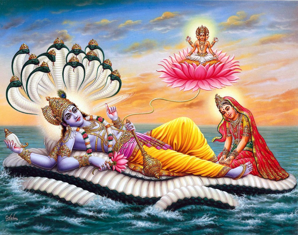 Vishnu disteso sul serpente cosmico